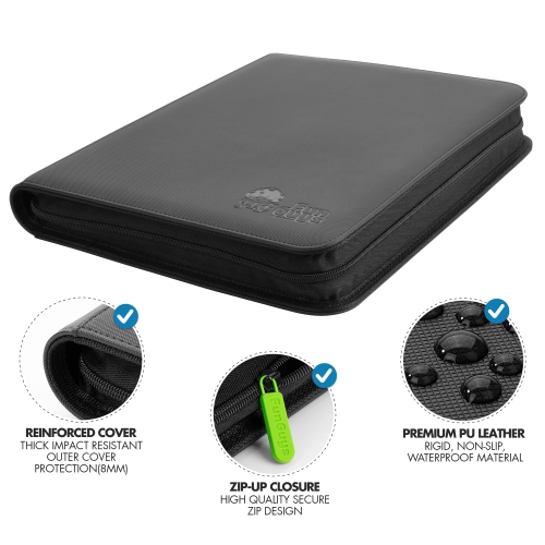 FunGuys Toploader Binder, Trading Card Binder Storage, 252 9 Pocket Top Loader Holder Collection for Yugioh, MTG, TCG Fo