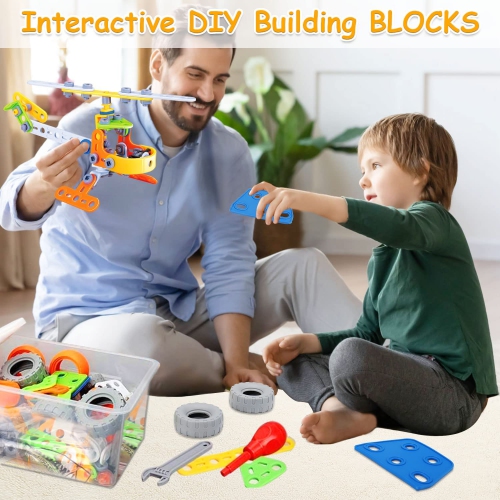 10 in 1 STEM Toys for 4 5 6 7 8 Year Old Boy, Building Toys for Kids Ages 4-5-6-7-8, Educational Stem Construction Toys