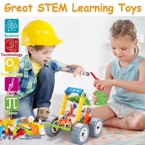 10 in 1 STEM Toys for 4 5 6 7 8 Year Old Boy, Building Toys for Kids Ages 4-5-6-7-8, Educational Stem Construction Toys