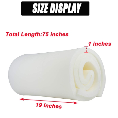 Cozylkx Upholstery Foam Cushion High Density Seat Foam for Seat Replacement, Upholstery Sheet, Foam Padding, 1" H x 19"