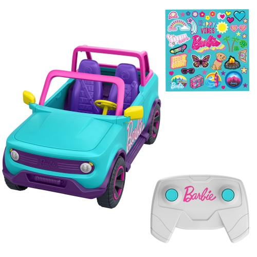 BARBIE  Hot Wheels Rc Suv, Remote-Control Vehicle That Fits 2 Fashion Dolls & Accessories, Includes Kid-Applied Stic In Pink Love it!