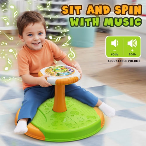 HYES Dinosaur Sit and Spin Toys for Toddlers 3-5, 360