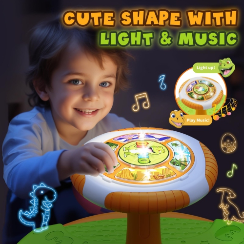 HYES Dinosaur Sit and Spin Toys for Toddlers 3-5, 360