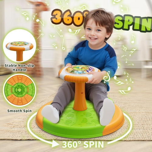 HYES Dinosaur Sit and Spin Toys for Toddlers 3-5, 360