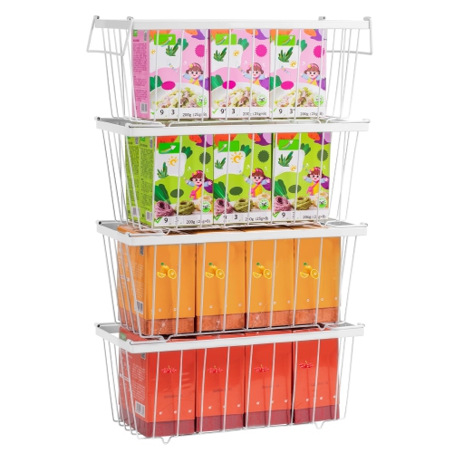 -4 bacs de rangement pour congélateur avec poignée latérale de Wetheny – Organisateur de congélateur-coffre empilable pour 7 pi3 – Congélateur profond