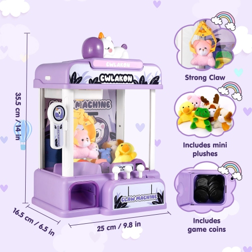 CWLAKON Claw Machine for Kids Adults with Sound, Unicorns Toys for Girls Age 3+, Arcade Games Mini Vending Machine with