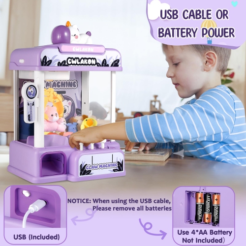 CWLAKON Claw Machine for Kids Adults with Sound, Unicorns Toys for Girls Age 3+, Arcade Games Mini Vending Machine with