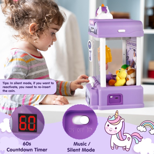 CWLAKON Claw Machine for Kids Adults with Sound, Unicorns Toys for Girls Age 3+, Arcade Games Mini Vending Machine with