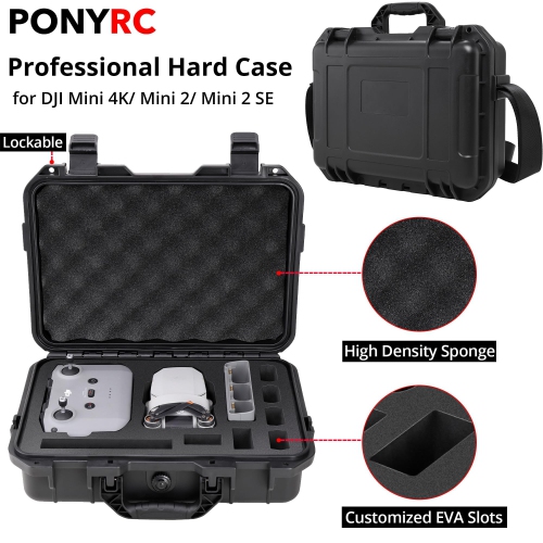Professional Mini 4K Hard Case, IP67 Waterproof Carrying Case Travel Shoulder Bag Compatible with DJI Mini 4K/ Mini 2/ M