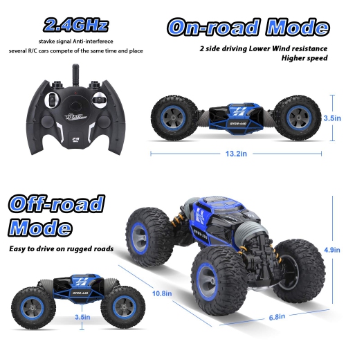 BEZGAR TD141 Remote Control Car, Boys RC Buggy Truck 4WD Off Road All Terrains 1:14 Scale Hobby Toy Racing Transform Veh