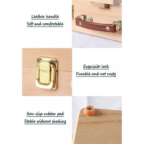 Chevalet de boîte en bois réglable avec boîte de rangement pour peinture pour artiste, étudiant et débutant, LSS