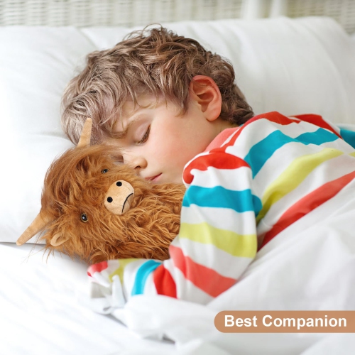 SuzziPals Highland Cow Stuffed Animals, Microwavable Stuffed Animals Heating Pad for Cramps & Pain, Lavender Scented Hig