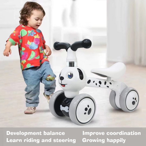 Baby Balance Bike for 1 Year Old, 4-Wheel Toddler Ride-on Toy, First Birthday Gift for Boys and Girls, 12-24 Months Bala