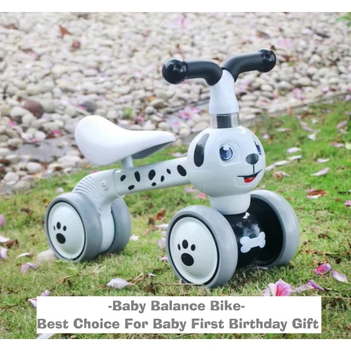 Baby Balance Bike for 1 Year Old, 4-Wheel Toddler Ride-on Toy, First Birthday Gift for Boys and Girls, 12-24 Months Bala