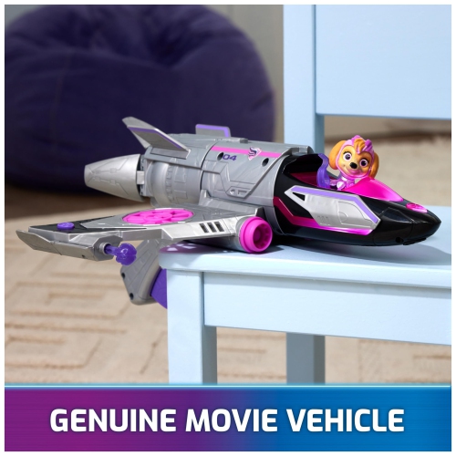 PAW Patrol: The Mighty Movie, Transforming Rescue Jet with Skye Mighty Pups Action Figure, Lights and Sounds, Kids Toys