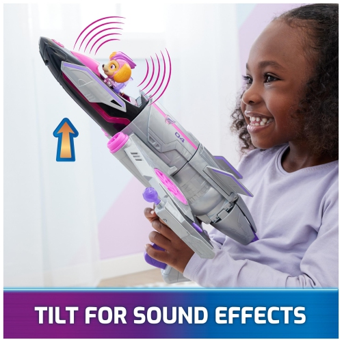 PAW Patrol: The Mighty Movie, Transforming Rescue Jet with Skye Mighty Pups Action Figure, Lights and Sounds, Kids Toys