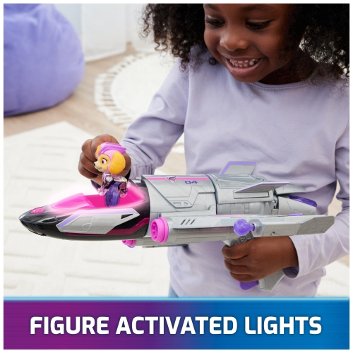 PAW Patrol: The Mighty Movie, Transforming Rescue Jet with Skye Mighty Pups Action Figure, Lights and Sounds, Kids Toys