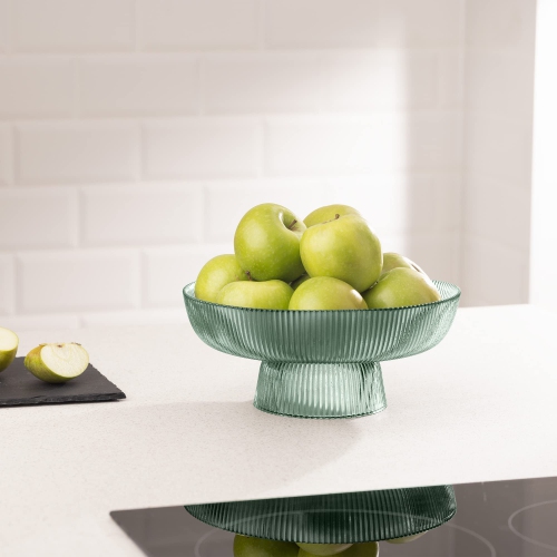 Bol à fruits en verre Navaris - Bol décoratif en verre cannelé pour collations aux fruits - 10 Table centre de table de 2 po de diamètre