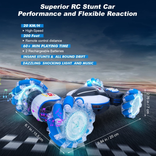 Gesture Sensing RC Stunt Car, Toys for Boys Girls 6-12 Year 4WD Remote Control Car 360
