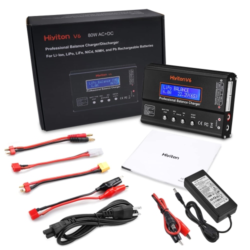 Chargeur de batterie LiPo, chargeur équilibré 1S-6S, batterie lithium-ion NiMH NiCD 1-6S Li-Fe avec doyens Tamiya XT60