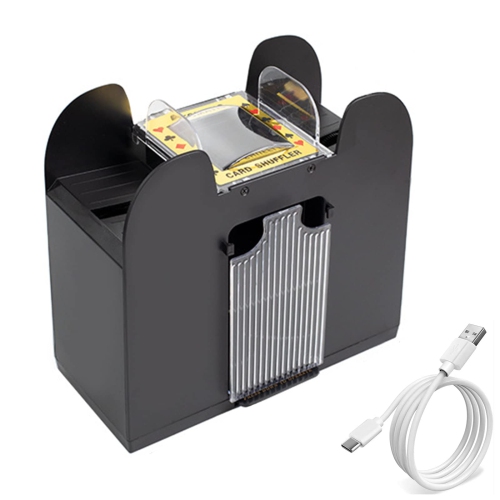 FavorCa 1-6 Decks Automatic Card Shuffler USB/Battery Operated Electric Shuffler for Home Party Poker Blackjack UNO Game