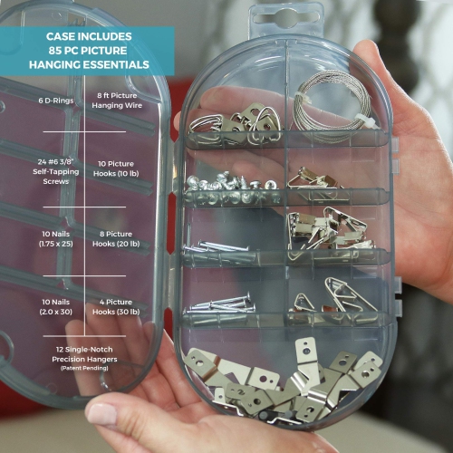 Go Hang It! Pro, The Original All-in-One Picture Hanging and Leveling Kit - Easily Hang Sawtooth/Wire Hangers - includes