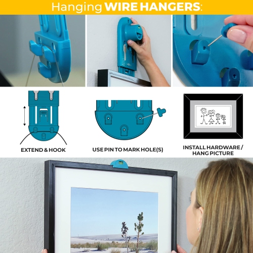 Go Hang It! Pro, The Original All-in-One Picture Hanging and Leveling Kit - Easily Hang Sawtooth/Wire Hangers - includes
