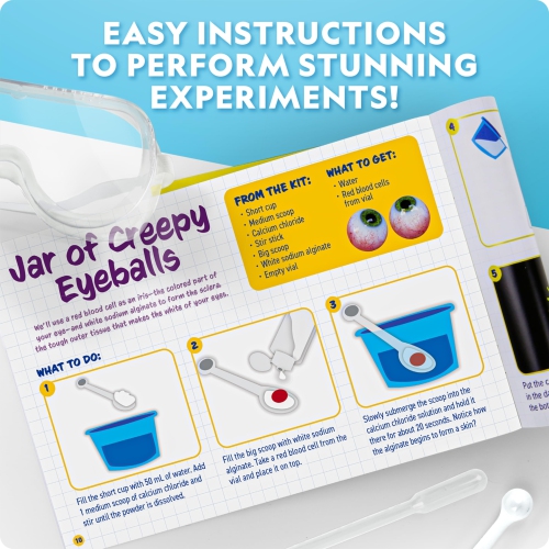 Blue Marble National Geographic Gross Chemistry Set - 20 Gross Science Experiments for Kids, Dissect a Brain, Burst Bloo