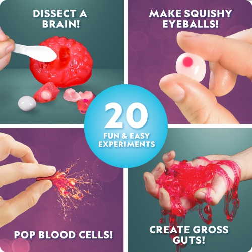 Blue Marble National Geographic Gross Chemistry Set - 20 Gross Science Experiments for Kids, Dissect a Brain, Burst Bloo