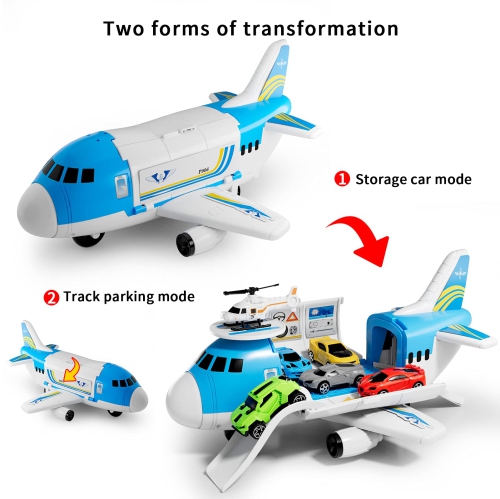 Airplane Toy Set Transport Cargo Plane Play Toy Gift for 3 4 5 6 Years Old Boys Girls Kids,Aircraft Vehicle Toys with 5