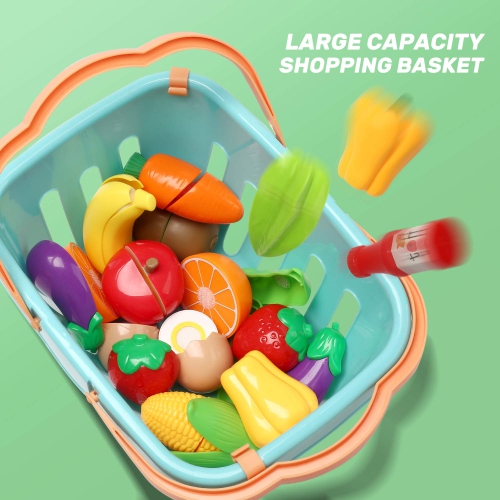 CUTE STONE 40PCS Pretend Play Kitchen Toys,Toy Cookwares with Spray Pressure Cooker,Electronic Induction Cooktop and Coo