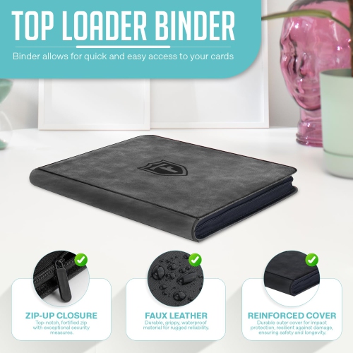 Top Loader Binder - 9 Pocket, Holds 288 Toploaders | TCG Toploader Cards Binder & Card Holder For Sports Cards