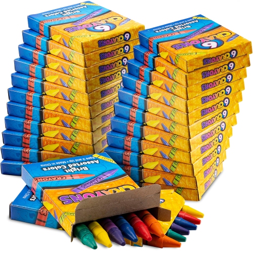 Bedwina Bulk Crayons - Case of 120, 6-Packs Total 720 Crayons Bulk School Supplies for Kids, Toddlers, Teachers, Restaur