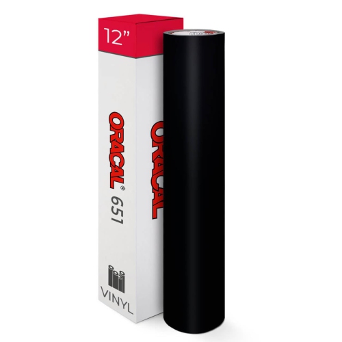 Rouleau de vinyle noir pour artisanat Oracal 651 - Vinyle adhésif pour couteaux Cricut, Silhouette et Cameo - Fini lustré - Extérieur