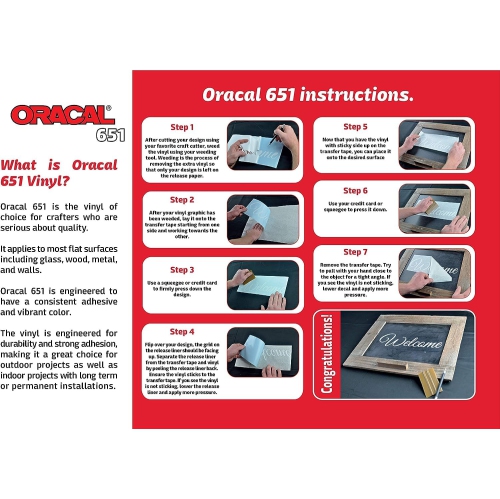 Rouleau de vinyle noir pour artisanat Oracal 651 - Vinyle adhésif pour couteaux Cricut, Silhouette et Cameo - Fini lustré - Extérieur