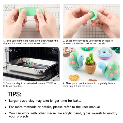 Argile au polymère de Shuttle Art, argile à modeler de cuisson de four à 82 couleurs, trousse d'argile créative avec 19 outils d'argile et 16 types