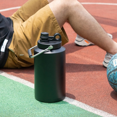 Insulated Jug with Handle, 1 Gallon, 128oz Stainless Steel, Large Double Vacuum Water Bottle for Hot & Cold Drinks, Wide