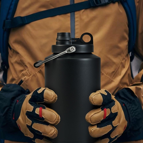 Insulated Jug with Handle, 1 Gallon, 128oz Stainless Steel, Large Double Vacuum Water Bottle for Hot & Cold Drinks, Wide