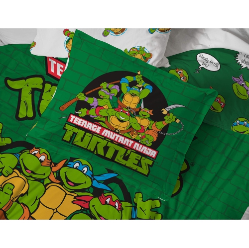 Jay Franco Nickelodeon Teenage Mutant Ninja Turtles Green Bricks 7 Piece Bed Set-Includes Reversible Comforter & Sheet S