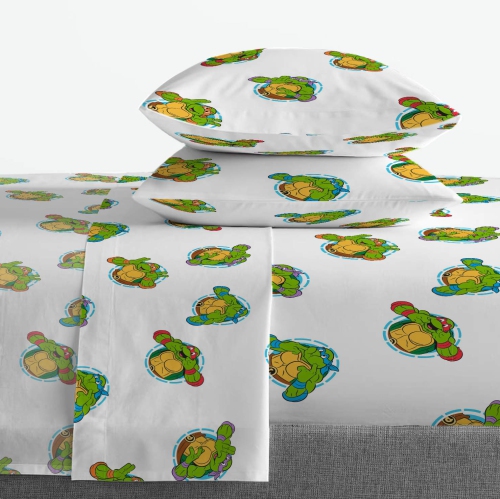 Jay Franco Nickelodeon Teenage Mutant Ninja Turtles Green Bricks 7 Piece Bed Set-Includes Reversible Comforter & Sheet S