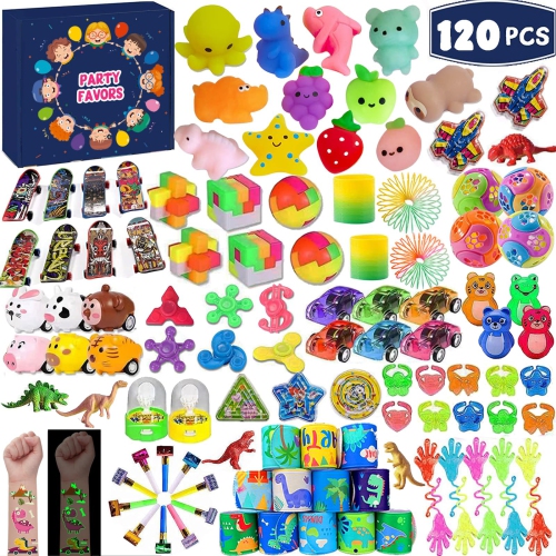 120 PCS Party Favors for Kids Treasure Prizes Box Toys, Goodie Bags Stuffers for Classroom Rewards, Birthday Gifts Toys,