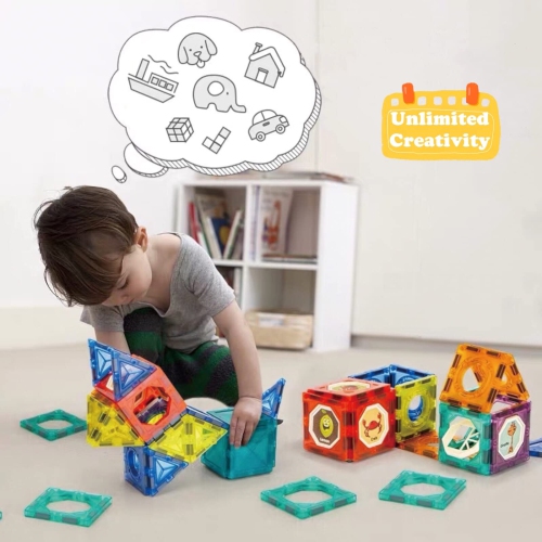 BINZKBB Light Magnetic Tiles Building Blocks for Kids,3D Clear Educational Toys,Marble Run STEM Magnets Construction Toy