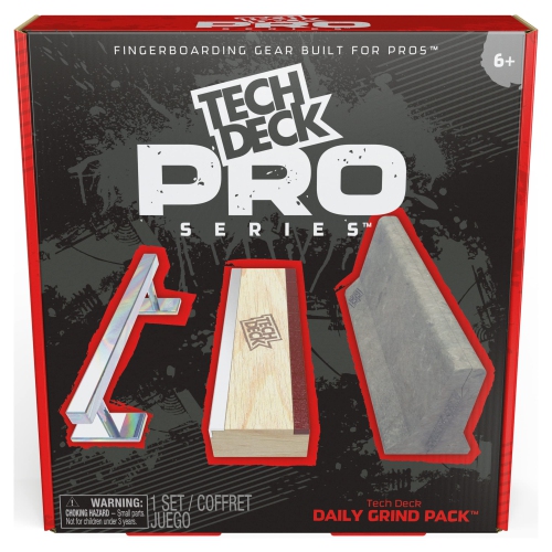 Tech Deck, Pro Series Daily Grind Pack with 3 Obstacles, Built for Pros; Kids Toys for Ages 6 and up (Mini Fingerboard S