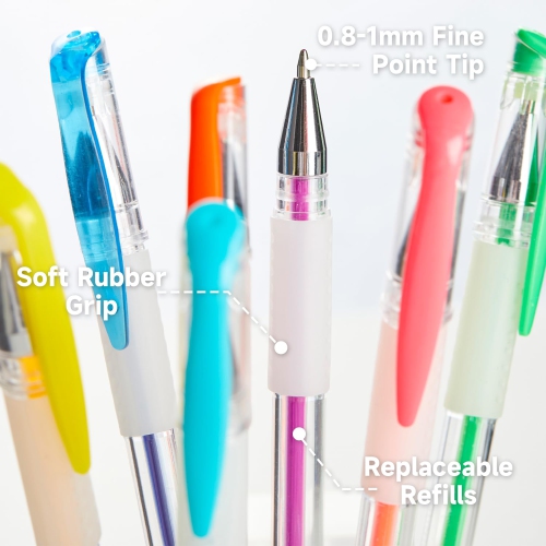 Stylos gel Shuttle Art, stylo gel 130 couleurs avec 1 livre à colorier dans étui de voyage pour adultes Livres à colorier Carnet de dessin SC