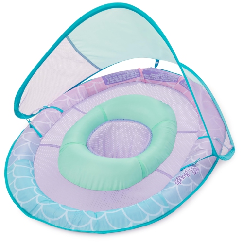 Swimways Baby Spring Float, Baby Pool Float with Canopy & UPF Protection, Swimming Pool Accessories for Kids 9-24 Months