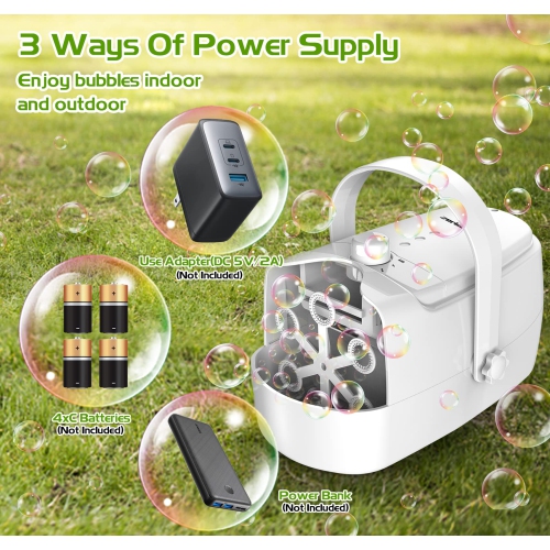 Bubble Machine Durable Automatic Bubble Blower, 18000+ Bubbles Per Minute Bubbles for Kids Toddlers Bubble Maker Operate