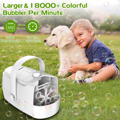 Bubble Machine Durable Automatic Bubble Blower, 18000+ Bubbles Per Minute Bubbles for Kids Toddlers Bubble Maker Operate
