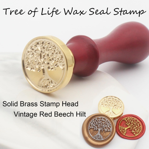Wax Seal Kit with 24 Colors Wax Seal Beads 600pcs, Andotopee Tree of Life Wax Seal Stamp Kit with Electric Sealing Wax W