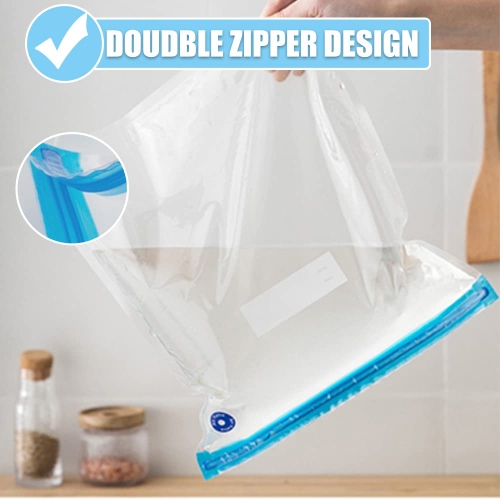 Daarcin 3 Size 40pcs Sous Vide Bags BPA Free Reusable Vacuum Sealer Bags Kit Keep Food Flesh with 1 Vacuum Hand Pump and