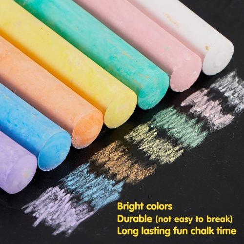 160 PCS Washable Sidewalk Chalks Set Non-Toxic Jumbo Chalk for Outdoor Art Play, Painting on Chalkboard, Blackboard and